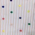 Colorful Dot Design Embroidery On Poly Cotton Fabric