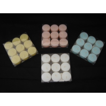 PVC Box Packed Plastic Cup Colored Tealight Candle