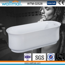 De alta calidad Slim desbordamiento de pie libre remojando bañera (WTM-02528)