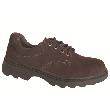 Ufa052 Brown Suede Leather Rubber Outsole Steel Toe Safety Shoes