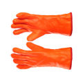 Cotton winter gloves with rough finish pvc coating