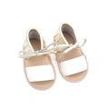 White Leather Golden Moccasins Baby Summer Sandals