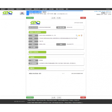 Interruptores automáticos: muestra de datos de la lista de compradores de Corea