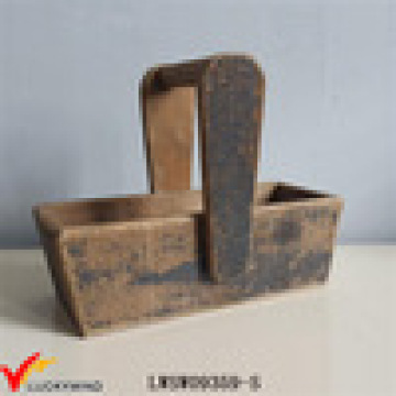 European Farm Solid Wood Vintage Storage Basket