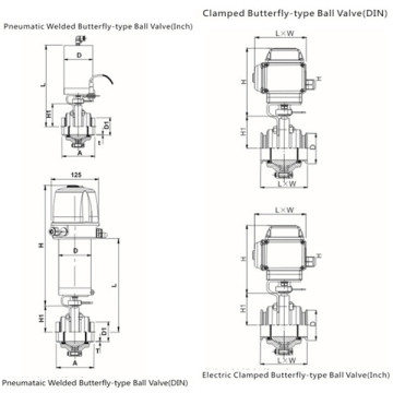 Sanitäres Pneumatisches / elektrisches Schmetterlings-Kugelhahn