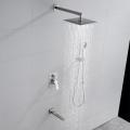 Square Brushed Nickel Shower Faucet Set