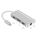 6 in 1 Typ-C Hub USB3.0-Ports SD / TF / RJ45