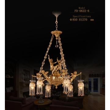 Classical Brass Style Pendant Chandelier (FD-0622-6)