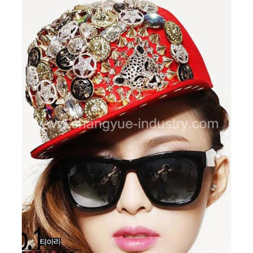 Acrylic fashion spiked fitted rivet cap hat