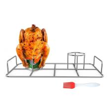 Steel Roaster Rack Beer Can Chicken Holder