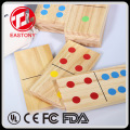 EASTONY Children Fun Game Educational Wood Domino for Kids Wooden Dominoes Set