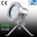 IP68 27W Tricolor RGB LED Underwater Spot Light, 27W RGB LED Fountain Lamp