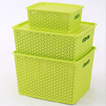 Caixa de armazenamento de plástico de design elegante Weave (SLSN067)