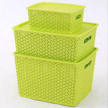 Fashionable Weave Design Plastic Storage Box (SLSN067)