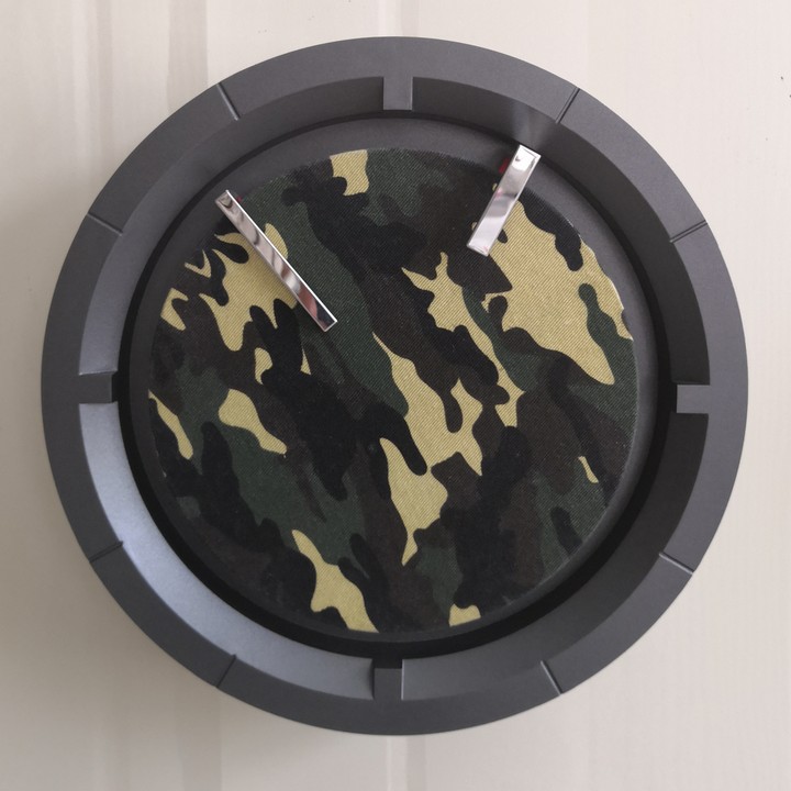 Wall Clock With Camouflage Fabric