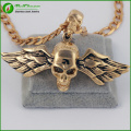 Personalisierte Titanium Stahl Herren Schmuck Bird Wings Skull Anhänger