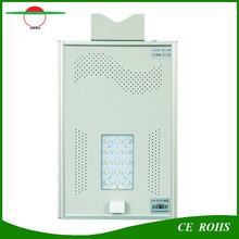 Ce, RoHS, IP65 Certified Lámparas de calle de alta luminosidad Todo en uno Luz de calle solar de Bridgelux LED 15W con el sensor de movimiento