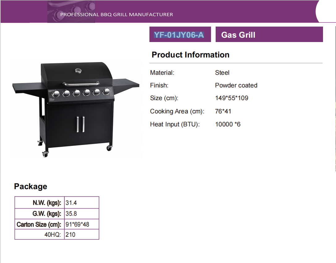 Gas Grill WN-01JY06-A A Gas Grill WN-01JY06-A A
