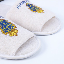 Pantuflas de Hotel de Terciopelo de Algodón con Logotipo Bordado