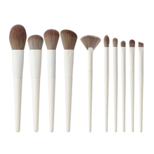 White wooden handle makeup brush set personal care