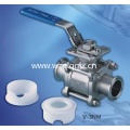 Sanitary High Platform Clamped Three-Way Ball Valve