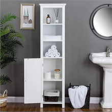 Bathroom Cabinets 5 Tier Storage Shelf Wood Cabinet