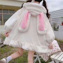 Cordero Fleece Furry Rabbit Coat Mujeres