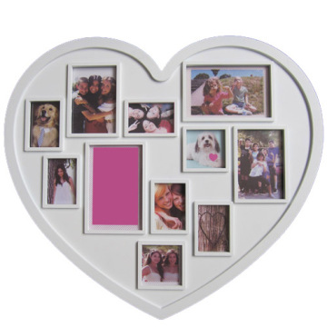 Beliebte 11 Öffnungen weiß Herz Familie Collage Rahmen Fotorahmen