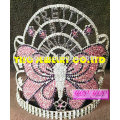 fashion jewelry new design headband crystal colored butterfly tall crown tiara