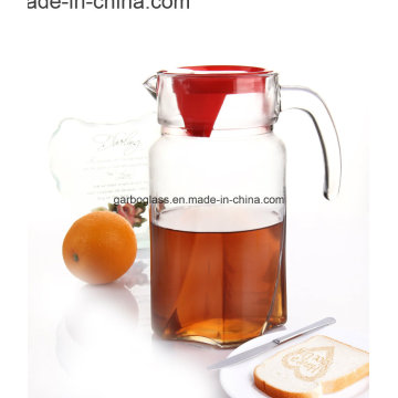 1.8L Glass Tea Kettle with Red Cover