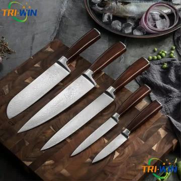 Japanese Damascus Steel Knives set 5pcs