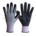 Chineema Knitted Cut Resistant Gloves with Black Crinkle Latex Palm Coated