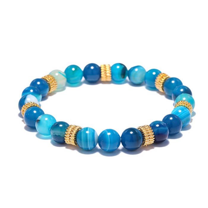 Blue Stone Lapis Lazuli Energy Stone Bead Bracelet