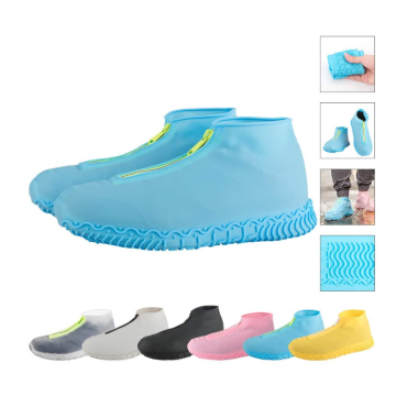 Couvre-chaussures à fermeture à glissière étanche en silicone réutilisable