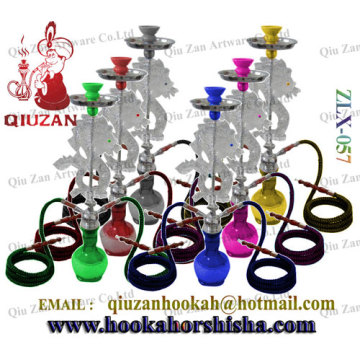 Double Pipes Large Hookah With Single Color Vase