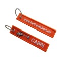 Custom Brilliant Twill Embroidered Keyring Tag