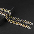 Stainless steel mens motorcycle chain bracelet