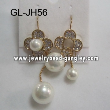 wedding shell pearl earrings