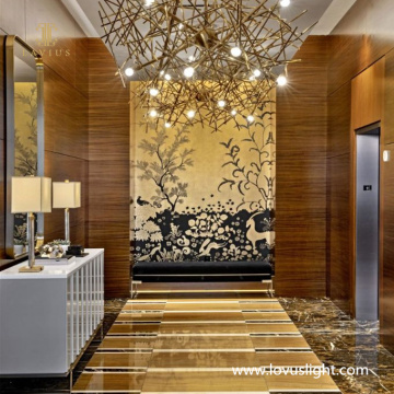 New creative chandeliers Hotel front desk corridor chandeliers Retro branch shape combination chandeliers