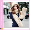 The New Lambs Wool 3in1 Winter Scarf with Hoodie and Gloves (66420)