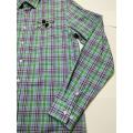 100%COTTON Men's Check Long Sleeve Business Shirt