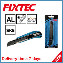 Herramientas de mano Fixtec 18mm de aleación de aluminio Snap-off Blade cuchillo con TPR Grip