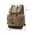 Vintage Canvas Backpack Rucksack Bookbag Satchel Hiking Bag (Khaki)