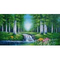 Art de toile de peinture de paysage de forêt de mur (ETL-093)