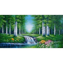 Art de toile de peinture de paysage de forêt de mur (ETL-093)