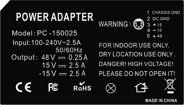 power supply lable