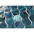 Mosaïque de vitrail Arabesque vert malachite pour salle de bain