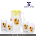 7PCS Printing Frosted Water Drinking Glasss Set (GB12017-1-MSYH)