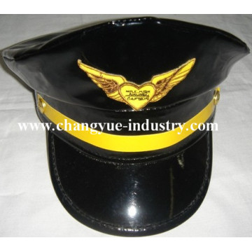 Couro personalizado sailor uniforme capitão cap chapéu