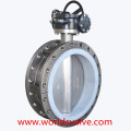 PFA Full Lining Double Flanged Butterfly Valve with Ce ISO Approved (D41F-10/16)